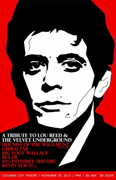 Poster for the Nov. 29, 2013 Lou Reed and Velvet Underground tribute at Columbia City Theater featuring Gibraltar.