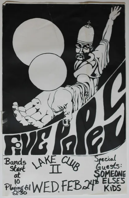 Poster visibly names Lake Club II, Wednesday Feb. 24, special guests Someone Else's Kids; bands start at 10, playing till 2:30.