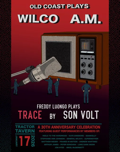 Flyer for the Son Volt Trace tribute at Tractor Tavern on January 17, 2026.