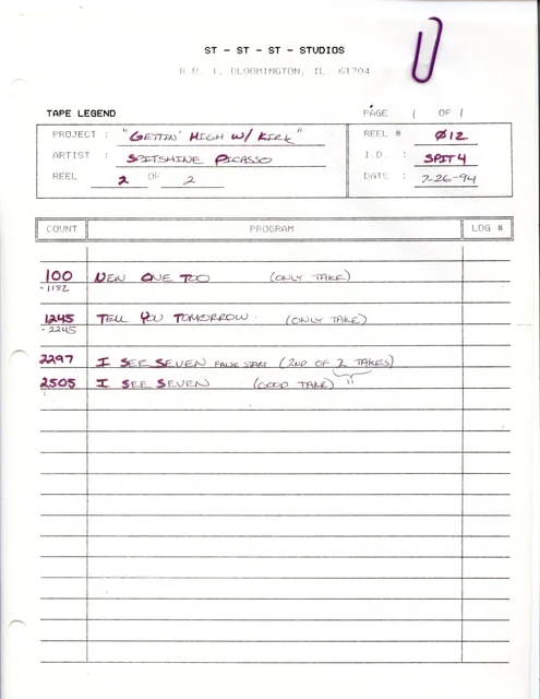 Spitshine Picasso studio/session document.