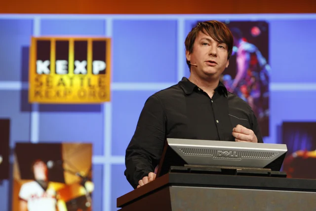 Aaron Starkey demos during MIX09 keynote